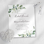 Budget Eucalyptus Bridal Brunch Invitation<br><div class="desc">Invite friends and family to honour the bride-to-be with this affordable Bridal Brunch invitation featuring watercolor eucalyptus leaves.</div>