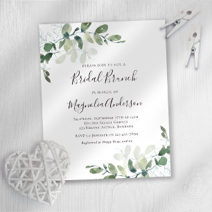 Budget Eucalyptus Bridal Brunch Invitation
