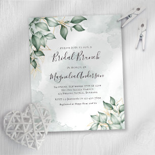Budget Eucalyptus Bridal Brunch Invitation
