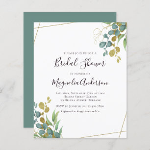 Budget Eucalyptus Bridal Brunch Invitation