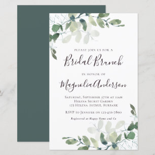Budget Eucalyptus Bridal Brunch Invitation