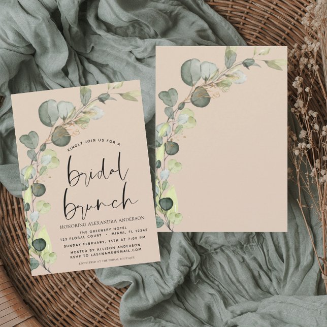 Budget Eucalyptus Bridal Brunch Invitation Flyer (Creator Uploaded)
