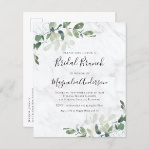 Budget Eucalyptus Bridal Brunch Postcard Invite