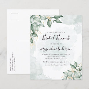Budget Eucalyptus Bridal Brunch Postcard Invite