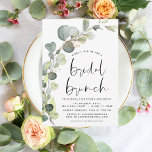 Budget Eucalyptus Bridal Brunch Shower Invitation<br><div class="desc">Budget Eucalyptus Greenery Succulent Botanical Watercolor Spring Wedding Bridal Shower - Bridal Brunch Invitations on white background - includes beautiful and elegant script typography with modern botanical leaves and greenery for the special Bride to Be celebration.</div>
