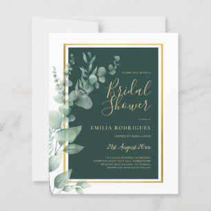 BUDGET Eucalyptus BRIDAL SHOWER Greenery Gold QR C