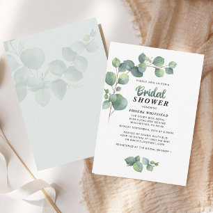 Budget Eucalyptus Bridal Shower Greenery Succulent Card