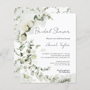Budget Eucalyptus Bridal Shower Invitation