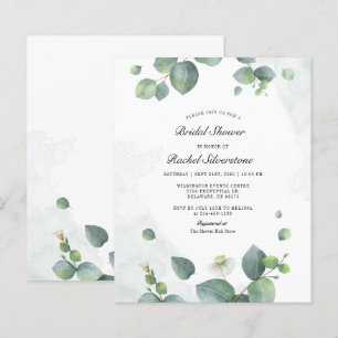 Budget Eucalyptus Bridal Shower Invitation