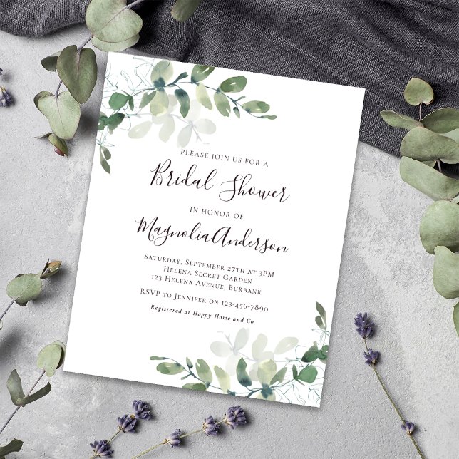 Budget Eucalyptus Bridal Shower Invitation (Creator Uploaded)