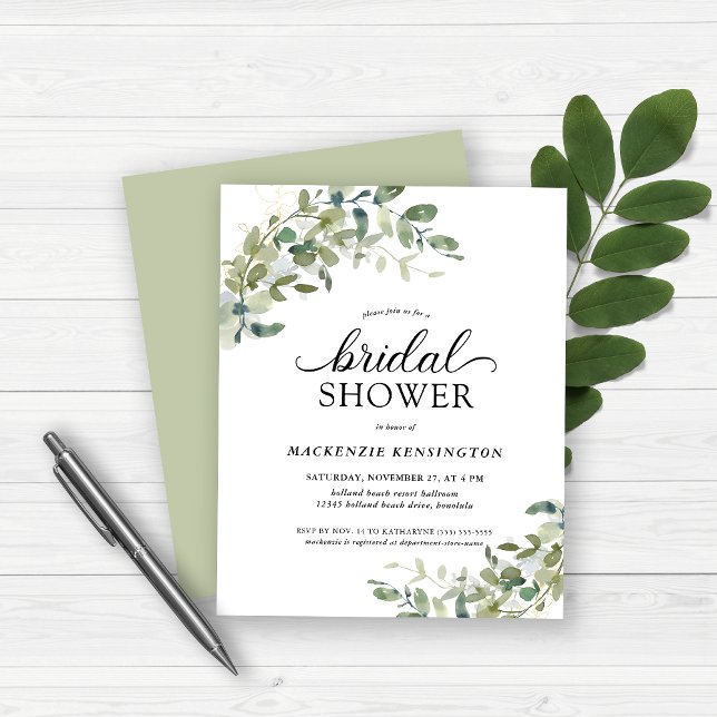 BUDGET Eucalyptus Bridal Shower Invitation (Creator Uploaded)