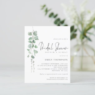 Budget Eucalyptus Brunch Bridal Shower Invite