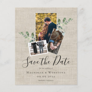 BUDGET Eucalyptus Burlap Wedding Save The Date