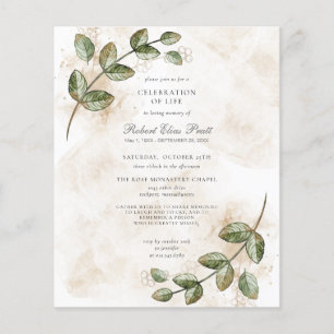 Budget Eucalyptus Celebration of Life Invitation