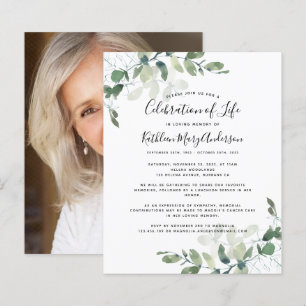 Budget Eucalyptus Celebration of Life Invitation