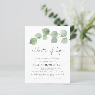 Budget Eucalyptus Celebration Of Life Invitation