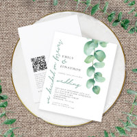 Budget Eucalyptus Decided Forever Wedding Invite
