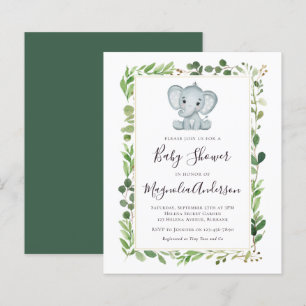 BUDGET Eucalyptus Elephant Baby Shower Invitation