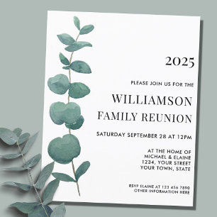 Budget Eucalyptus Family Reunion Invitation