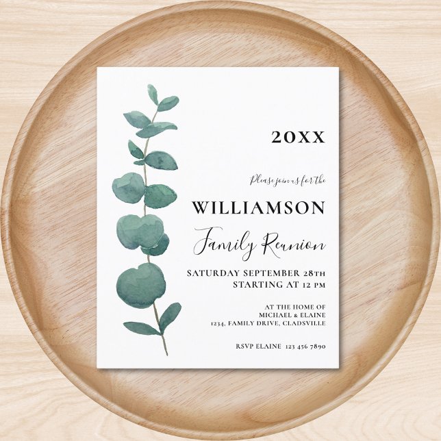 Budget Eucalyptus Family Reunion Invitation (Creator Uploaded)