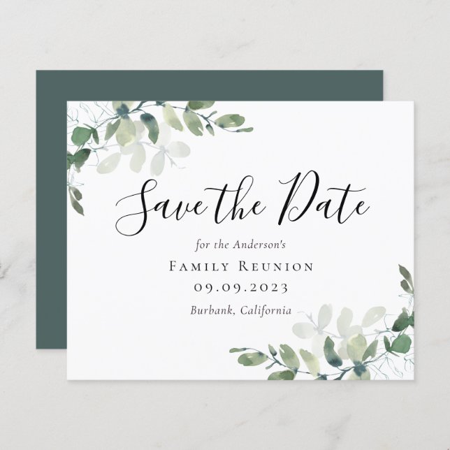 BUDGET Eucalyptus Family Reunion Save the Date (Front/Back)