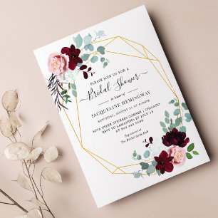 Budget Eucalyptus Floral Bridal Shower Invitation