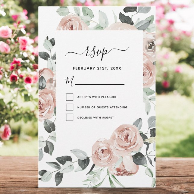 Budget Eucalyptus Floral Greenery Wedding RSVP (Creator Uploaded)