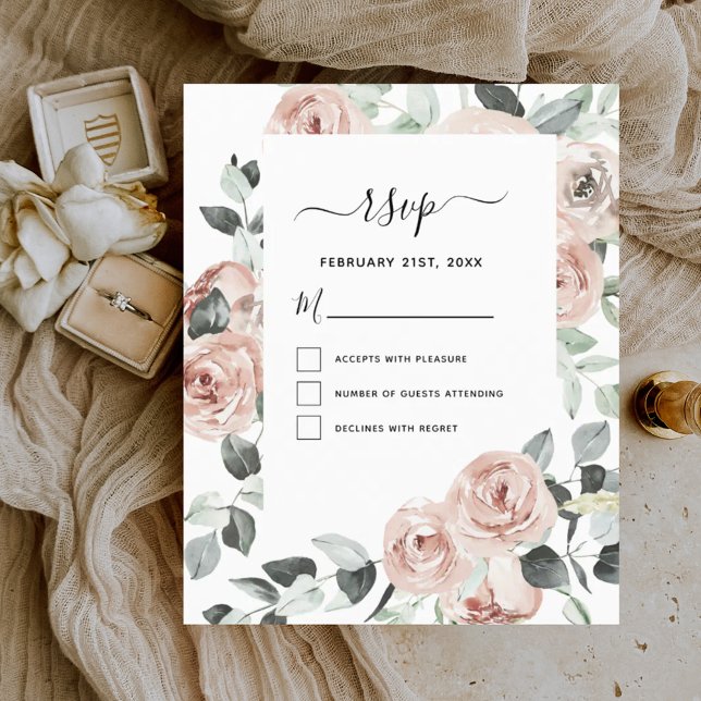 Budget Eucalyptus Floral Greenery Wedding RSVP Flyer (Creator Uploaded)