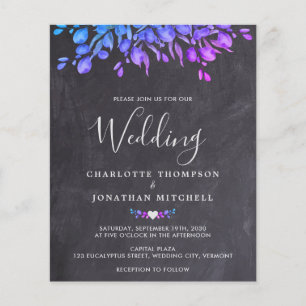 Budget Eucalyptus Foliage Slate Wedding Invitation