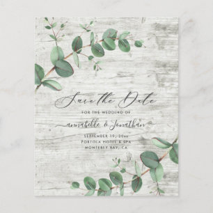budget eucalyptus foliage white wood Save The Date