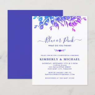 Budget Eucalyptus Gender Reveal Purple Blue Pink