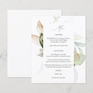 Budget Eucalyptus Glow Gold Greenery Menu