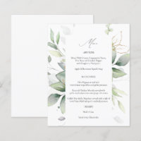 Budget Eucalyptus Glow Gold Greenery Menu 2