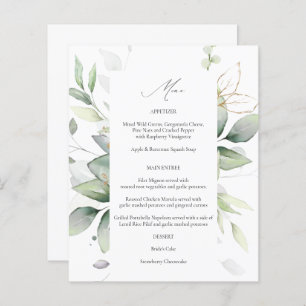 Budget Eucalyptus Glow Gold Greenery Menu 2