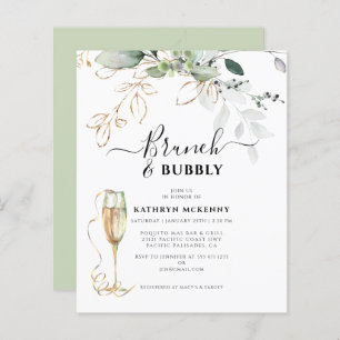 Budget Eucalyptus Gold Calligraphy Bridal Shower
