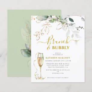 Budget Eucalyptus Gold Calligraphy Bridal Shower