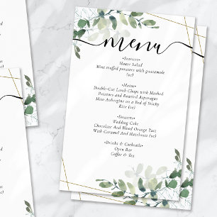 BUDGET Eucalyptus Gold Glitter Menu Card