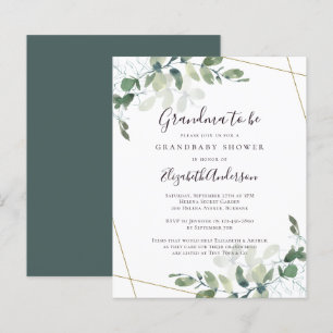 Budget Eucalyptus Grandma to Be Baby Shower Invite