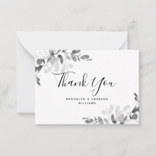 BUDGET Eucalyptus Green Foliage Wedding Thank You  Card