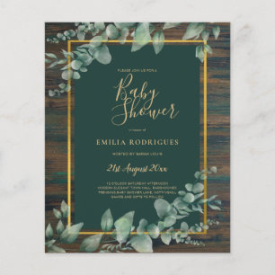 BUDGET Eucalyptus Greenery BABY SHOWER Rustic Flyer