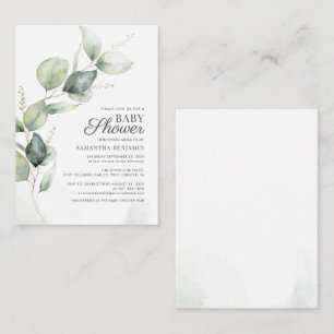 Budget Eucalyptus Greenery Botanical Baby Shower Card