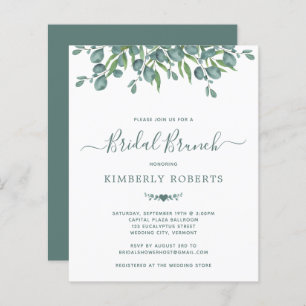 Budget Eucalyptus Greenery Bridal Brunch Invite