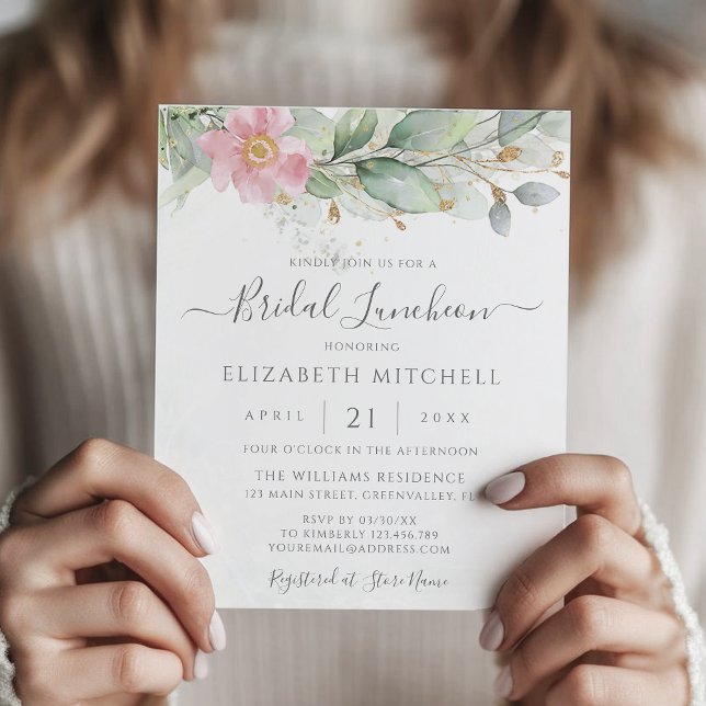 Budget Eucalyptus Greenery Bridal Luncheon Invite (Creator Uploaded)