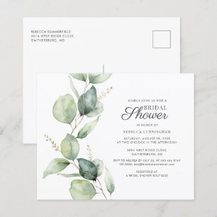 Budget Eucalyptus Greenery Bridal Shower Invite