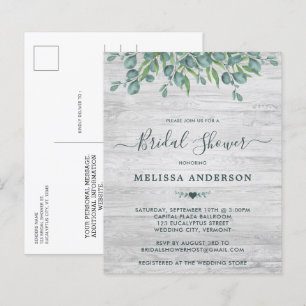 Budget Eucalyptus Greenery Bridal Shower Invite