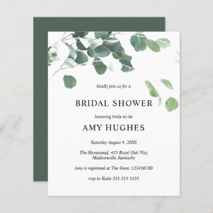 Budget Eucalyptus Greenery Bridal Shower Invite