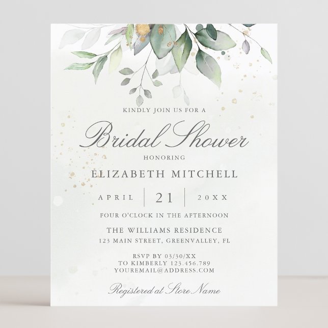 Budget Eucalyptus Greenery Bridal Shower Invite (Creator Uploaded)
