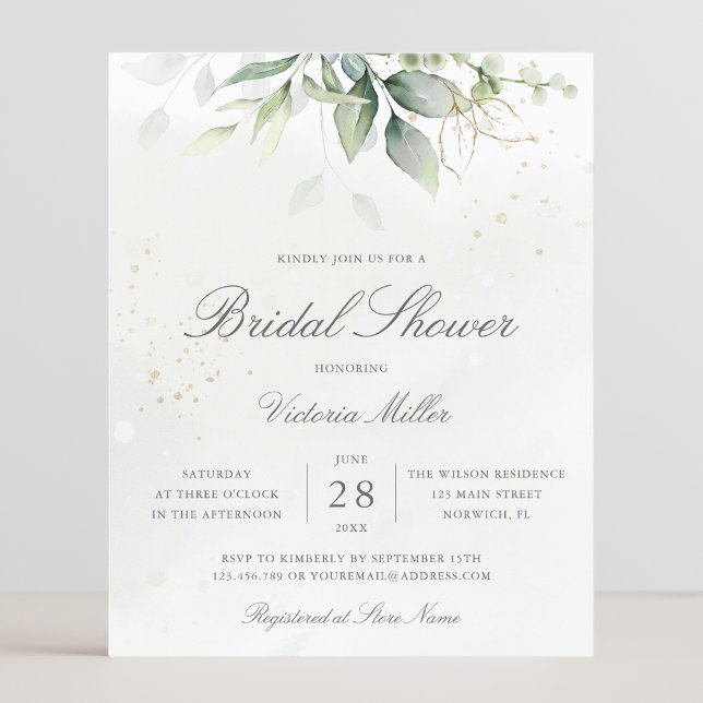 Budget Eucalyptus Greenery Bridal Shower Invite (Creator Uploaded)