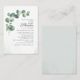 Budget Eucalyptus Greenery Couples Baby Shower Card