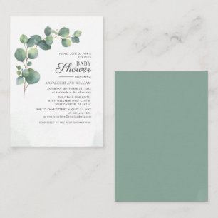 Budget Eucalyptus Greenery Couples Baby Shower Card